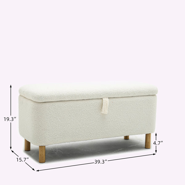 Latitude Run® Sidings Boucle Upholstered Storage Bench Wayfair